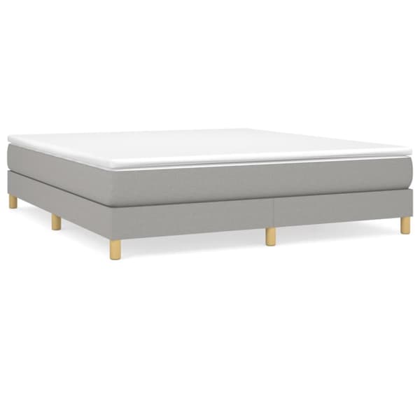 Boxspring-sängram ljusgrå 160x200 cm tyg