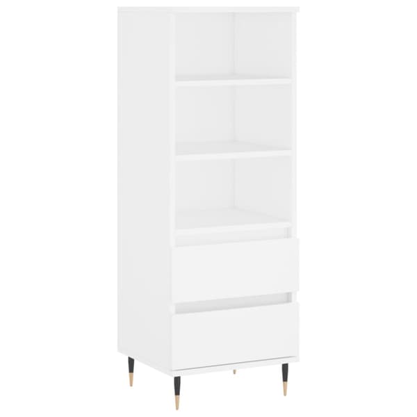 Högskåp vit 40x36x110 cm konstruerat trä