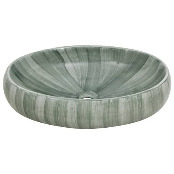 Handfat grön oval 59x40x15 cm keramik
