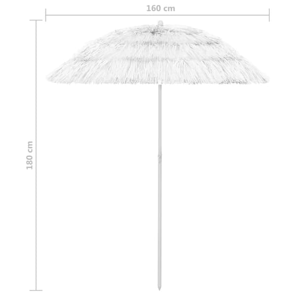 Strandparasoll Hawaii vit 180 cm