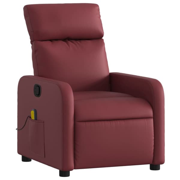 Massagefåtölj vinröd konstläder