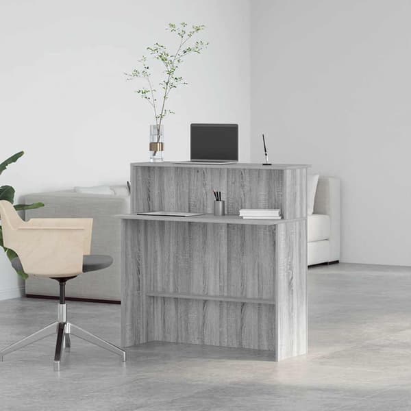 Receptionsdisk grå sonoma 100x50x103,5 cm konstruerat trä