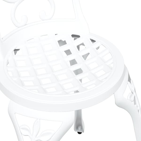 Trädgårds Bistro Set 3 pcs Vit Aluminium