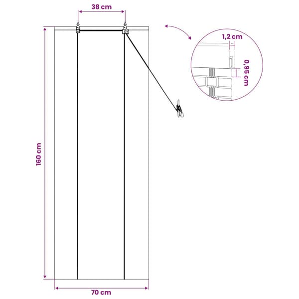 Rullgardin Brun 70 x 160 cm Bambu