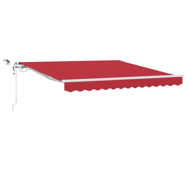 Utfällbar markis Röd 350 x 250 cm Polyester och metall