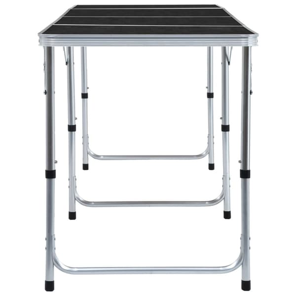 Hopfällbart campingbord grå aluminium 240x60 cm