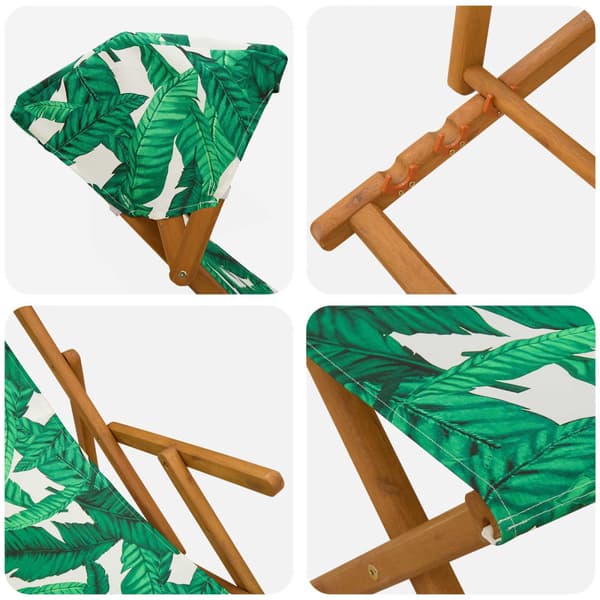 Deck Chair 4 st 3 Position Massiv Eukalyptus Trä Bladmönster