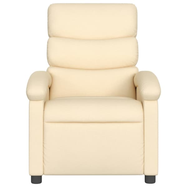Massagefåtölj gräddvit tyg