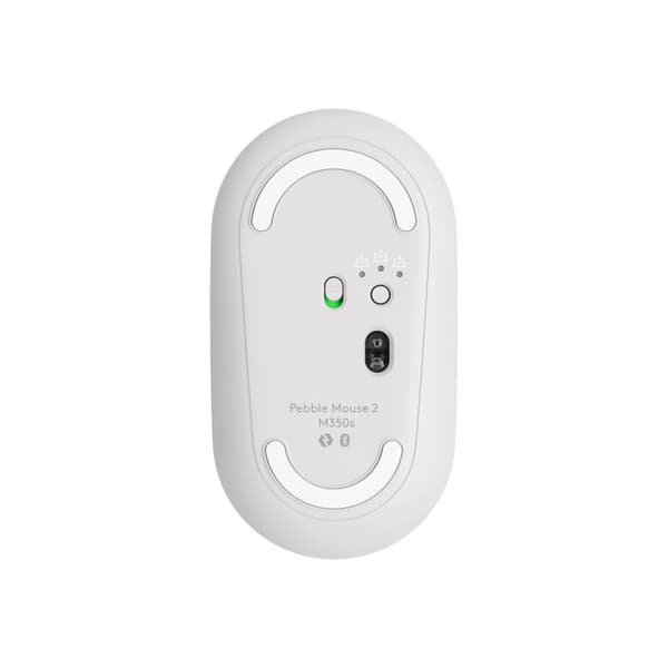 Logitech Pebble Mouse 2 M350s - mus - Bluetooth 5.2 LE - tonal white