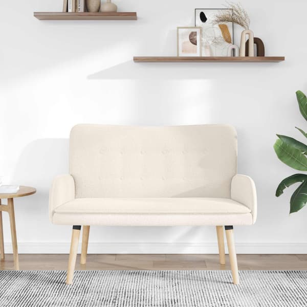 2-sits soffa Gräddvit 115 x 61 x 87 cm Bouclé