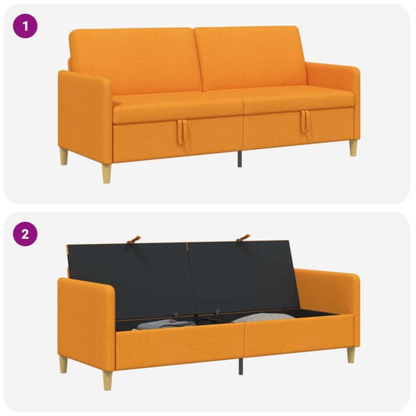 Soffa med förvaring Mörkgul 192 x 78 x 87 cm Polyester