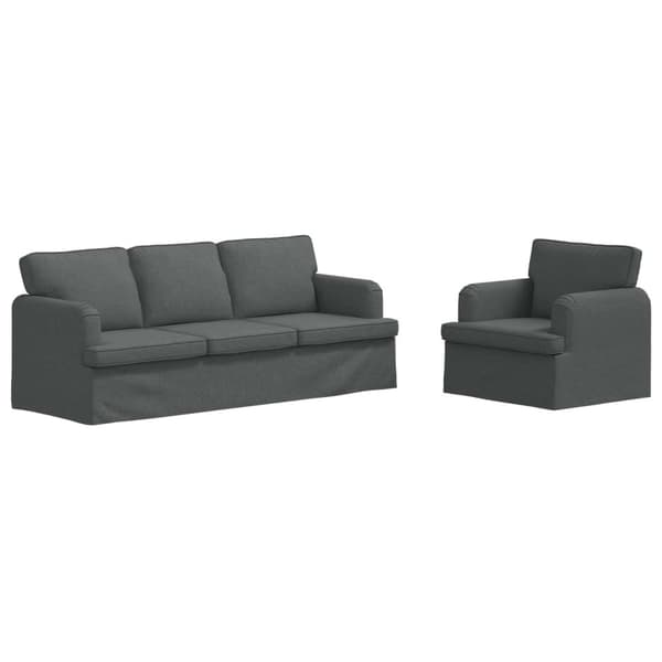 Soffset 2 pcs Mörkgrå 144 x 80 x 85 cm tyg
