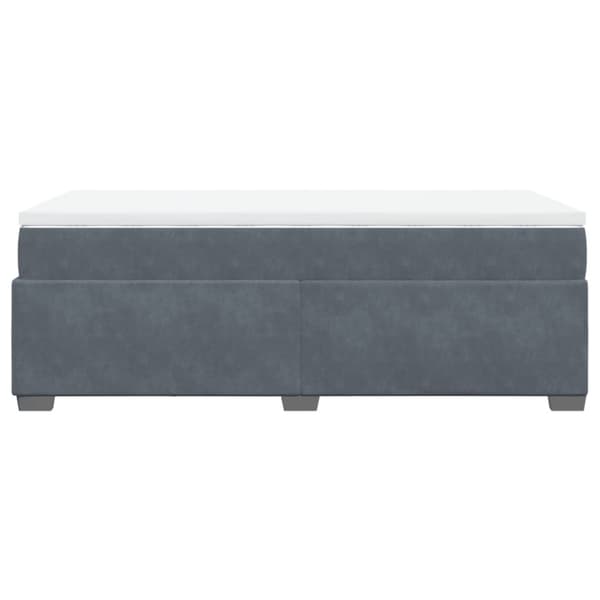 Ramsäng med madrass mörkgrå 100x200 cm sammet
