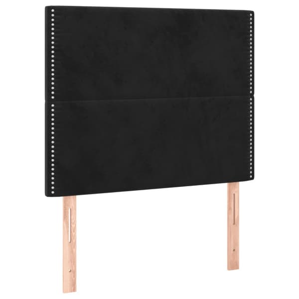 Ramsäng med madrass svart 90x200 cm sammet