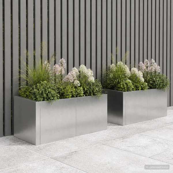 Stödvägg 2 st 50 x 50 x 40 cm Rostfritt stål Silver