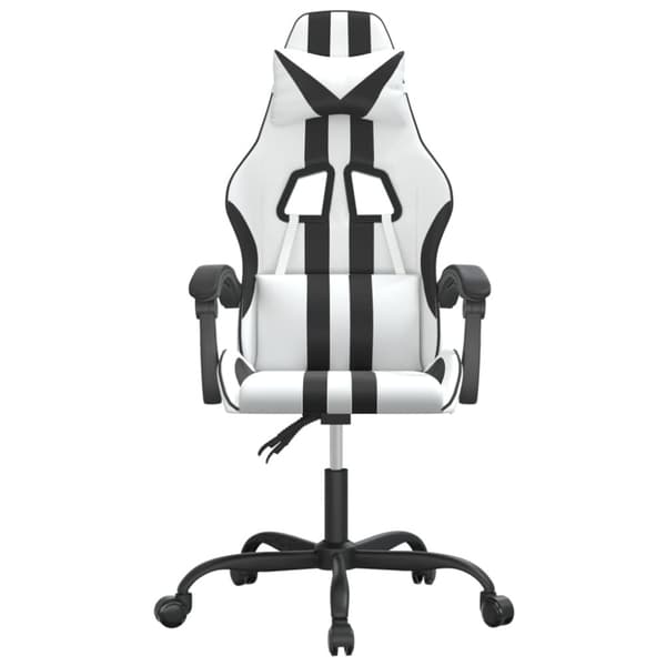 Gamingstol vit och svart konstläder