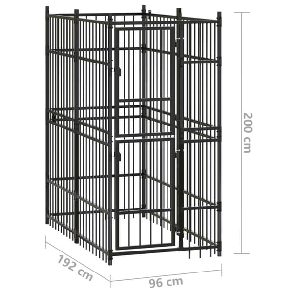 Hundgård för utomhusbruk stål 1,84 m²