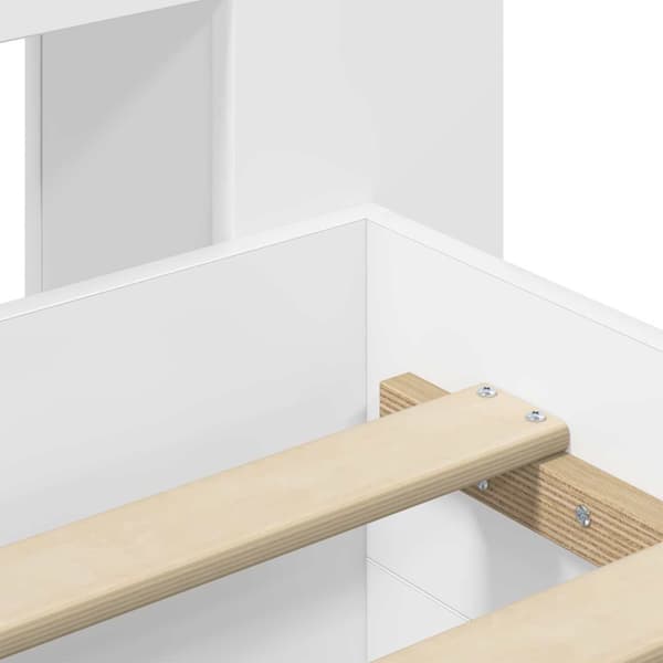 Sängram med förvaring Vit 80 x 200 cm Konstruerat trä