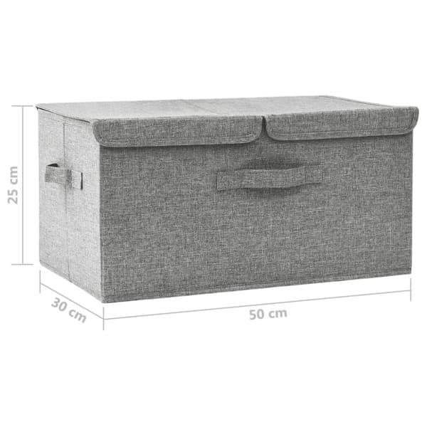 Förvaringslåda tyg 50x30x25 cm grå