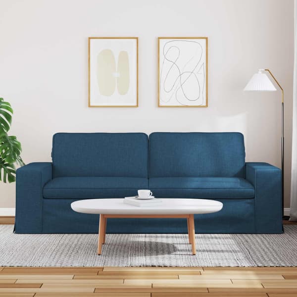 Soffa Blå 222 x 80 x 82 cm tyg