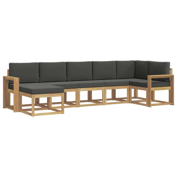 Utomhussoffset med kudde 7 pcs Vit och antracit Polyester