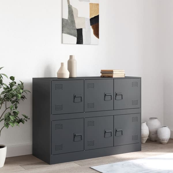 Skänk antracit 99x39x73 cm stål