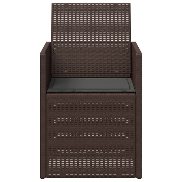Trädgårdsmatstolar 2 pcs Brun och antracit PP