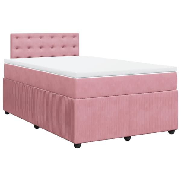 Ramsäng med madrass rosa 120x200 cm sammet