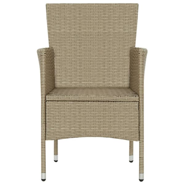 Matstol trädgård 4 st konstrotting beige