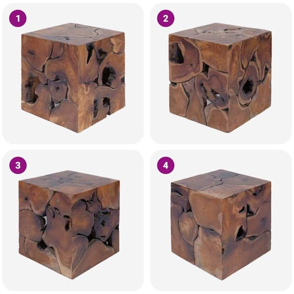 Pallar 2 st brun 40x40x45 cm massivt teakträ