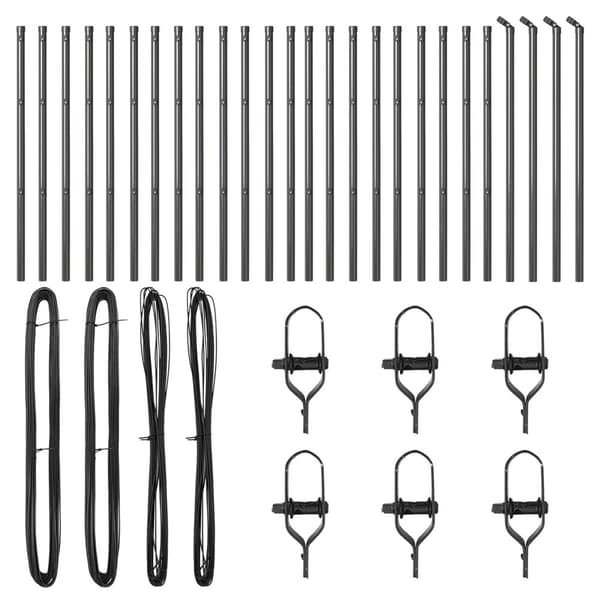 Stängselstolpe 26 pcs Grå 3,2 x 3,2 x 80 cm