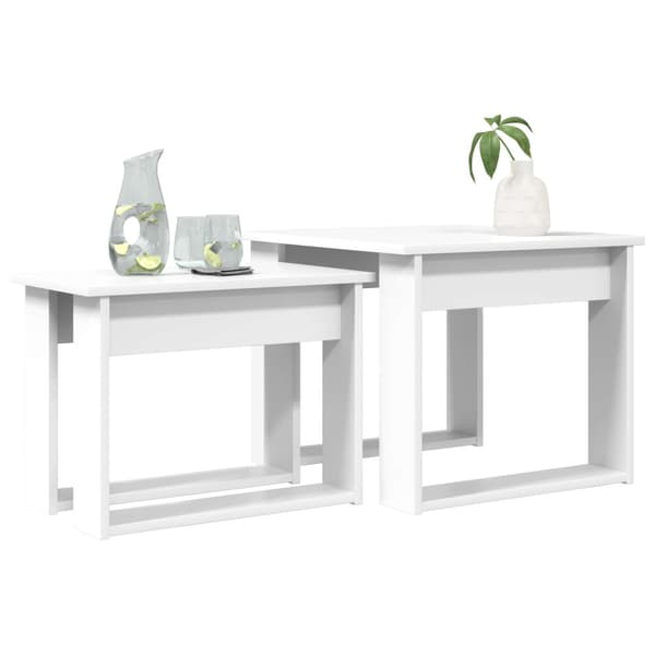 Kaffebordsset 2 pcs Vit Konstruerat trä