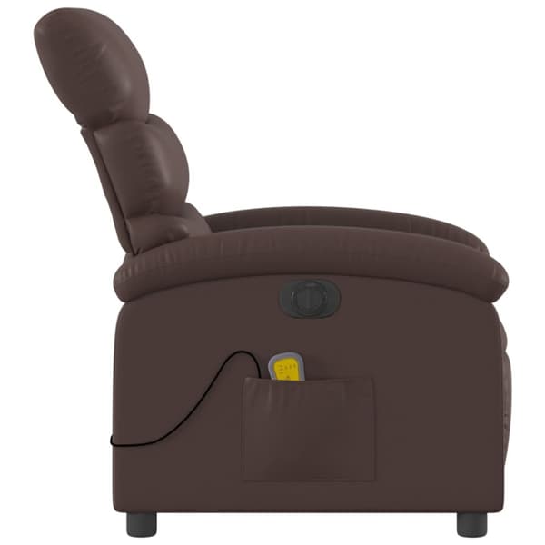 Elektrisk massagefåtölj brun konstläder
