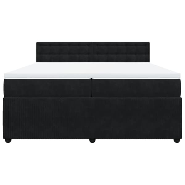 Ramsäng med madrass svart 200x200 cm sammet