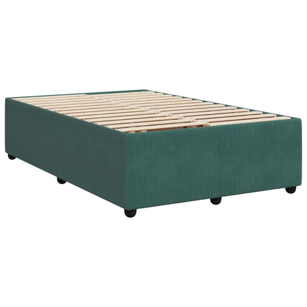 Ramsäng med madrass mörkgrön 120x190 cm sammet