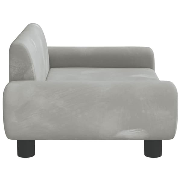 Hundbädd ljusgrå 70x45x33 cm sammet