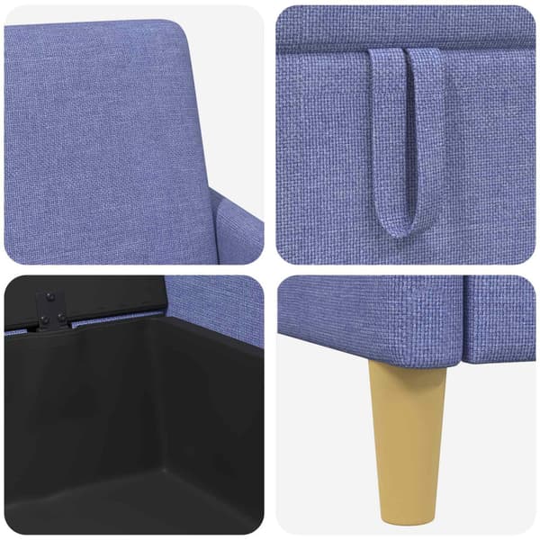 Soffa med förvaring Jeansblå 72 x 78 x 87 cm Polyester