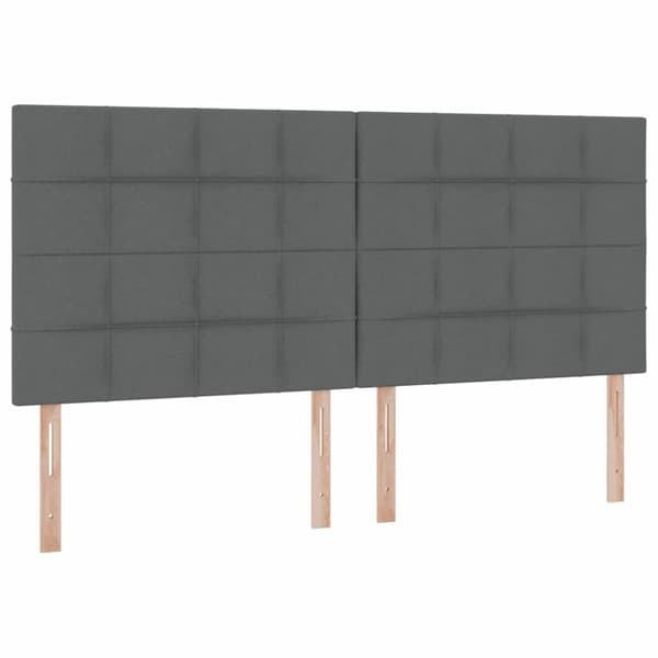 Förvaringssäng med LED med led Mörkgrå 200 x 200 cm Polyester