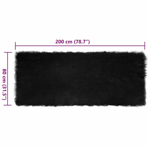 Fuskfäll matta TAFALLA Svart 80 x 200 cm Polyester