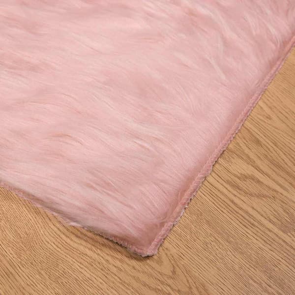 Fuskfäll matta TAFALLA Rosa 100 x 200 cm Polyester