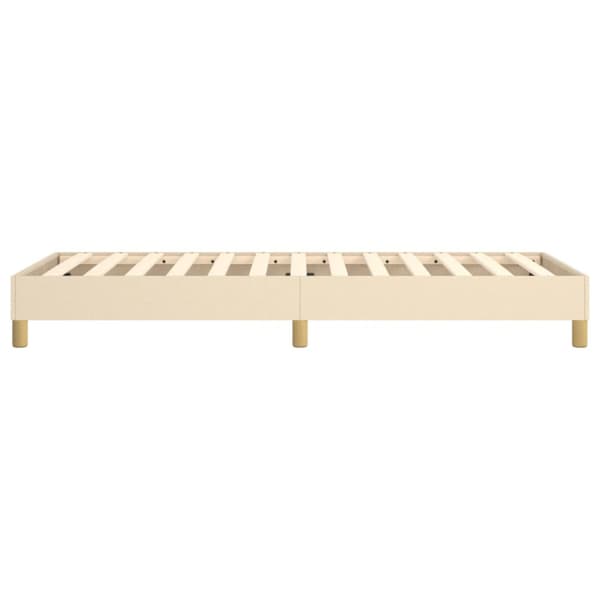 Boxspring-sängram cremefärgad 90x200 cm tyg
