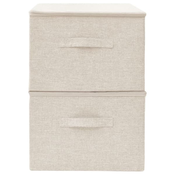 Förvaringslåda 2 st tyg 43x34x23 cm gräddvit