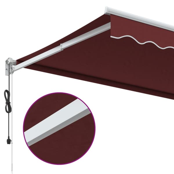 Markis automatiskt infällbar vinröd 450x300 cm