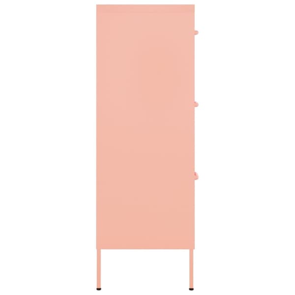 Byrå rosa 80x35x101,5 cm stål