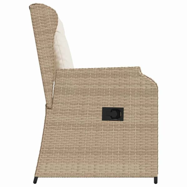 Trädgårdsbänk 2 pcs Beige konstrotting