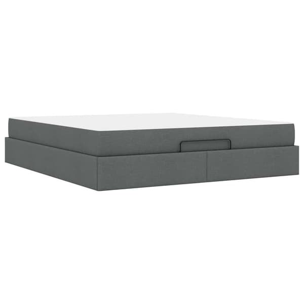 Sängram med madrass 2 pcs Dämpad Grå tyg
