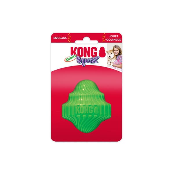 Hundleksak Squeezz Orbitz Spin Top Mix KONG C.a 11x10 cm