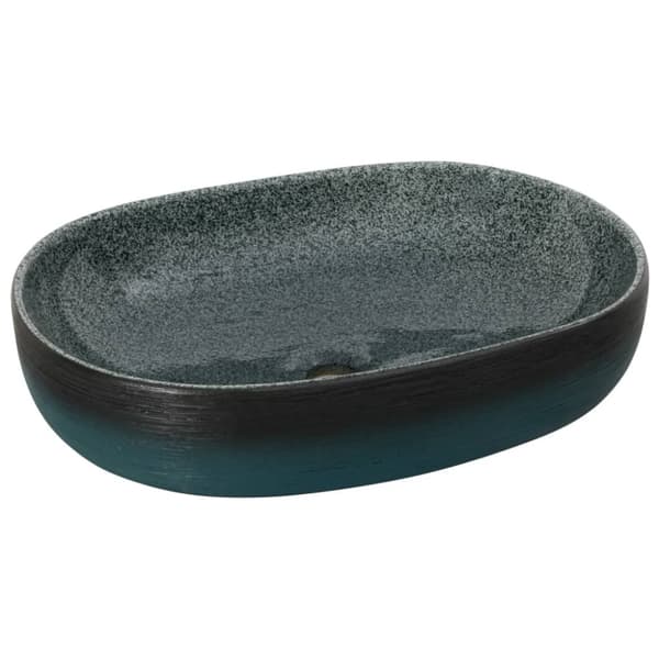 Handfat turkos oval 59x40x14 cm keramik
