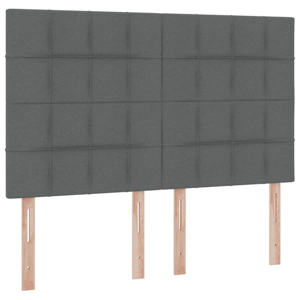 Förvaringssäng med madrass Mörkgrå 140 x 190 cm Polyester