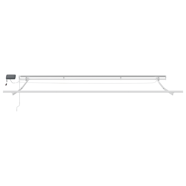 Utfällbar markis Vit 500 × 350 cm Tyger och Stål